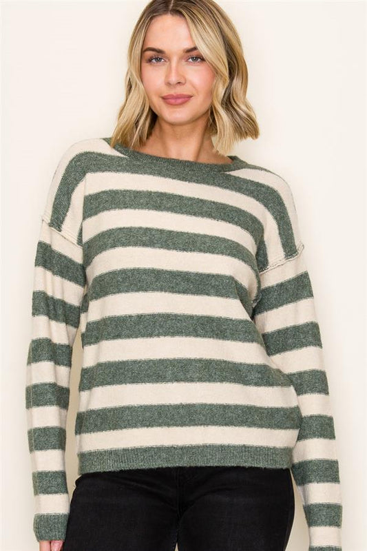 Bold Striped Pullover Sweater