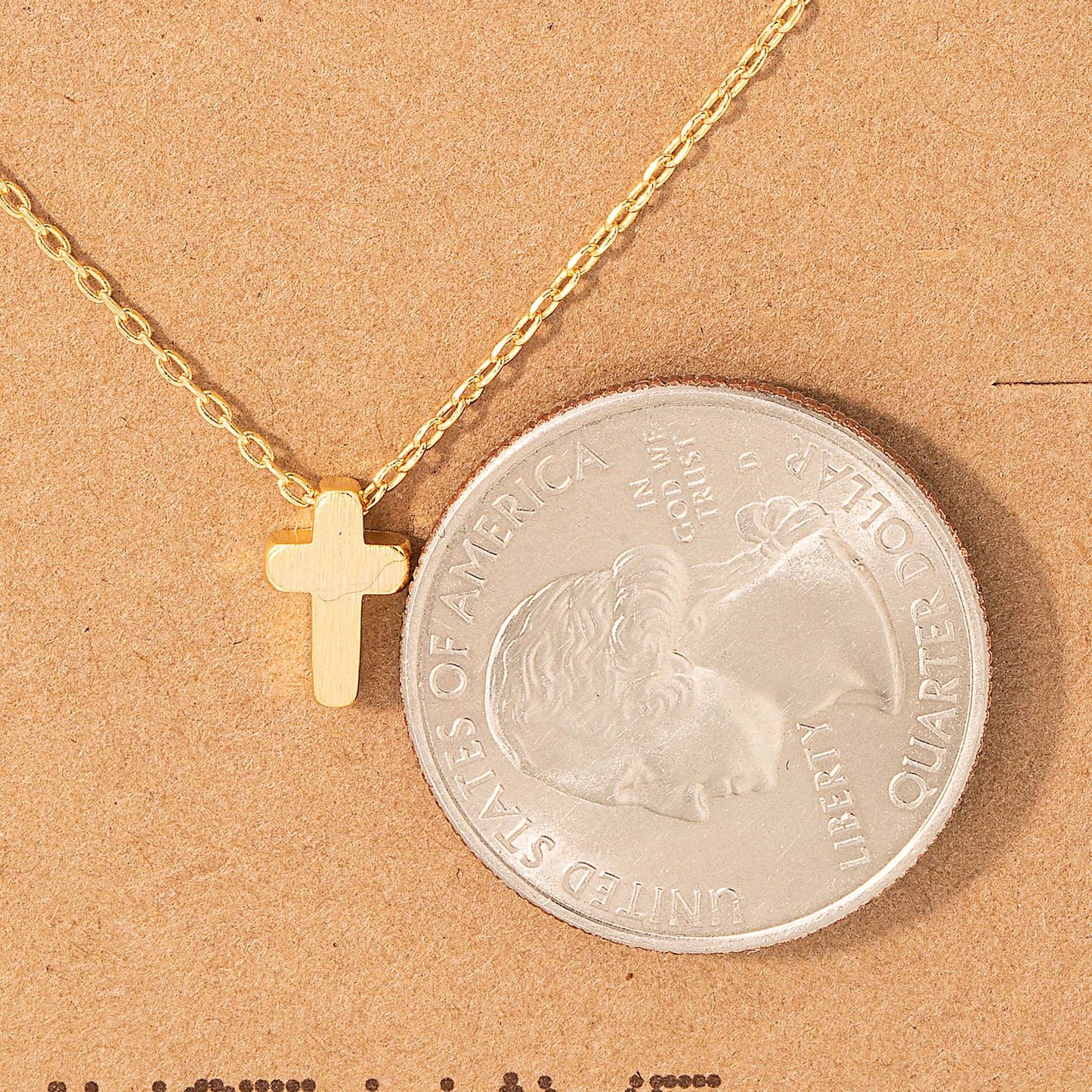 Dainty Mini Cross Pendant Necklace: Rose Gold