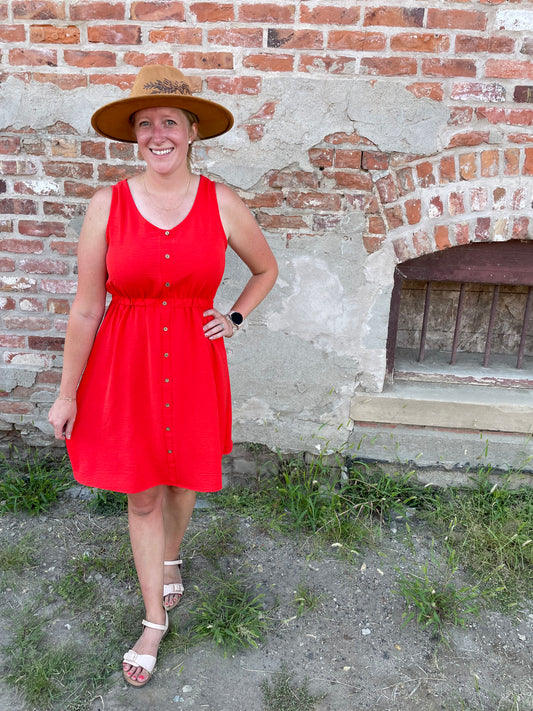 Flow Dress - Coral