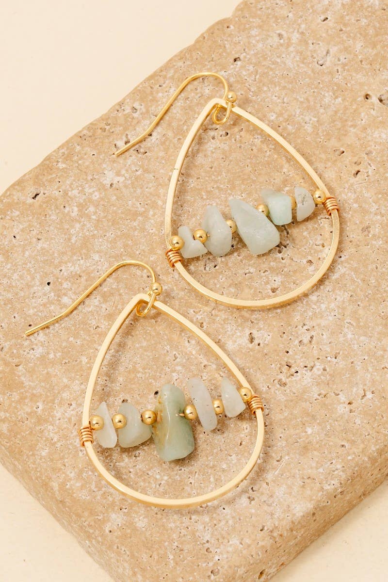 Pebble Stone Beads Earrings