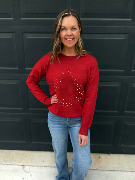 Pearl Christmas Tree Pullover