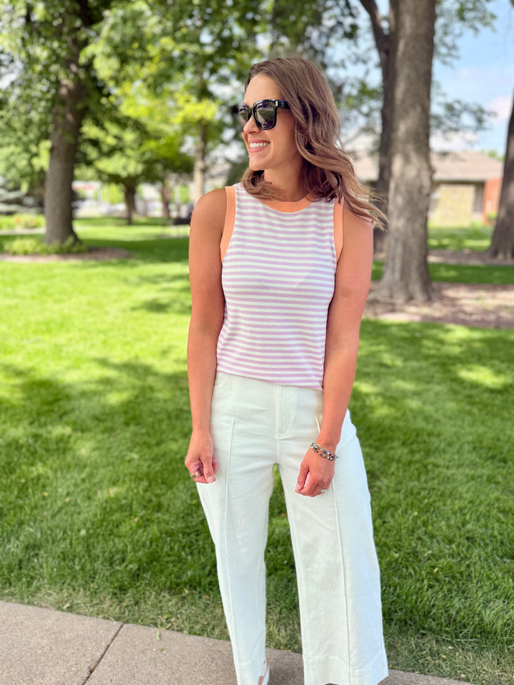 Sarah Striped Tank - Lilac
