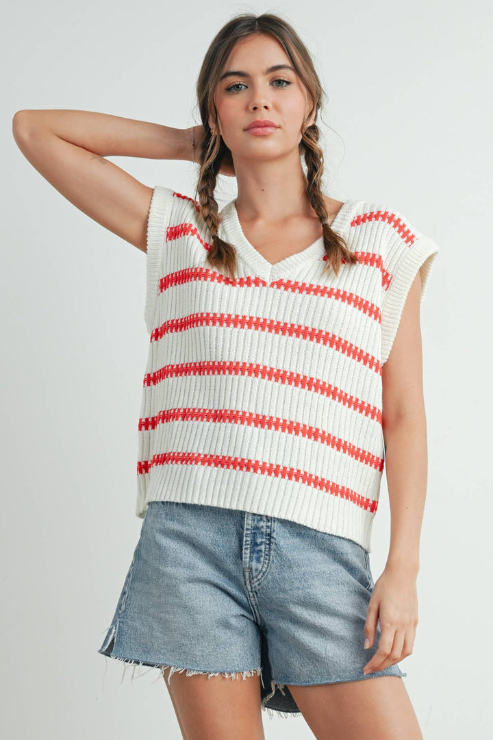 The Mila Sleeveless Knit Sweater Top