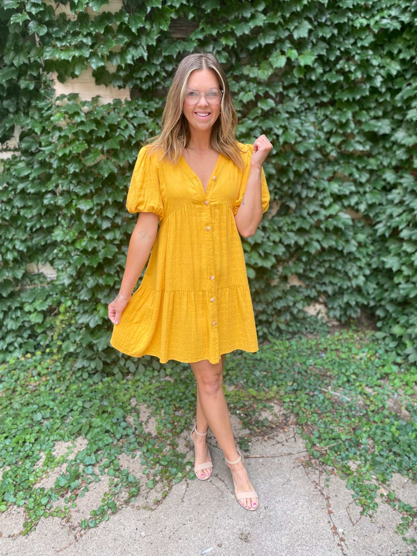 Cindy Dress Mustard