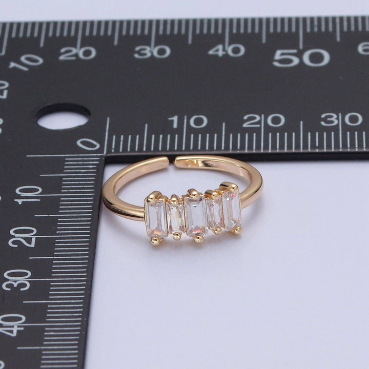 Minimalist Baguette Stone Stackable Ring