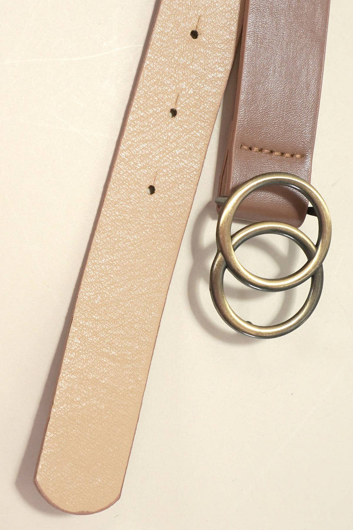 DOUBLE O BUCKLE BELT | Taupe