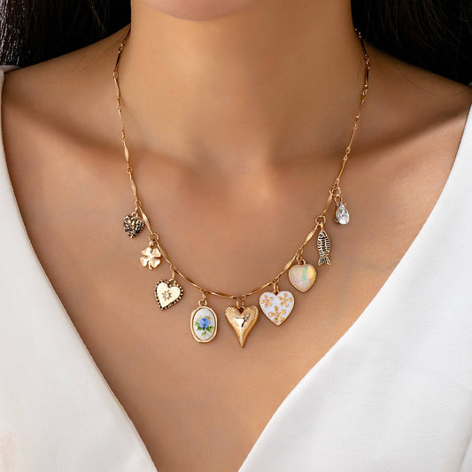 Hearted Charm Necklace
