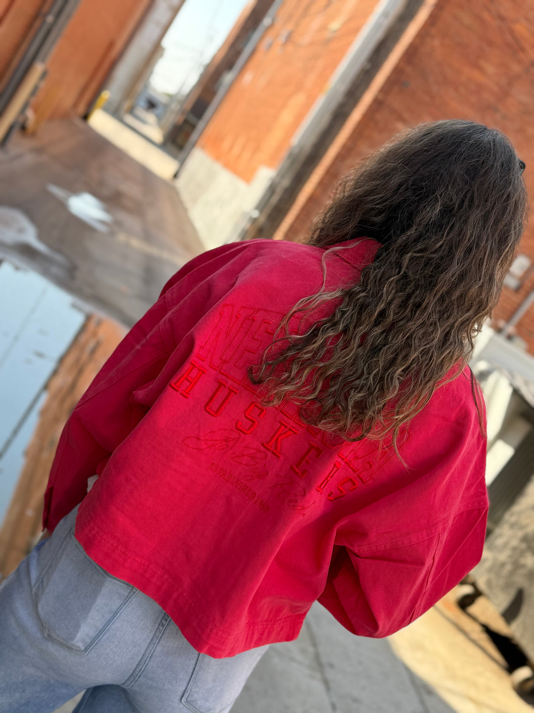 Red Huskers Denim Jacket