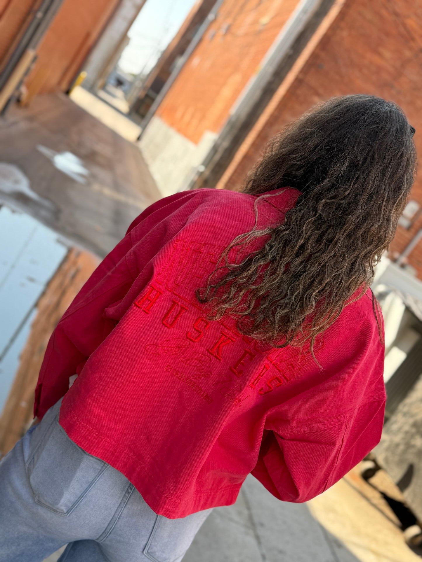 Red Huskers Denim Jacket