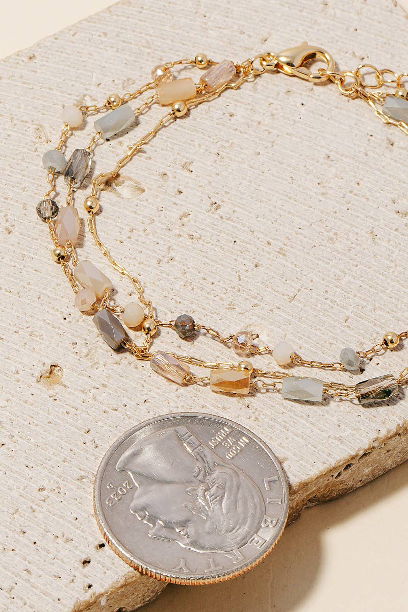 Beaded Layered Chain Bracelet