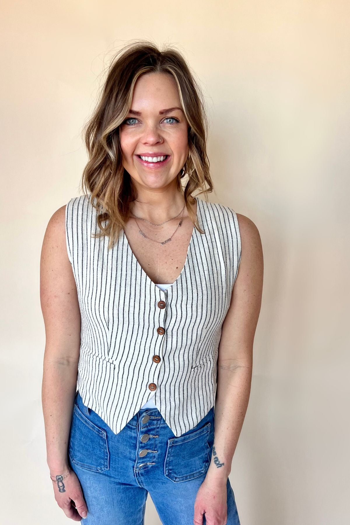 Pinstriped Vest