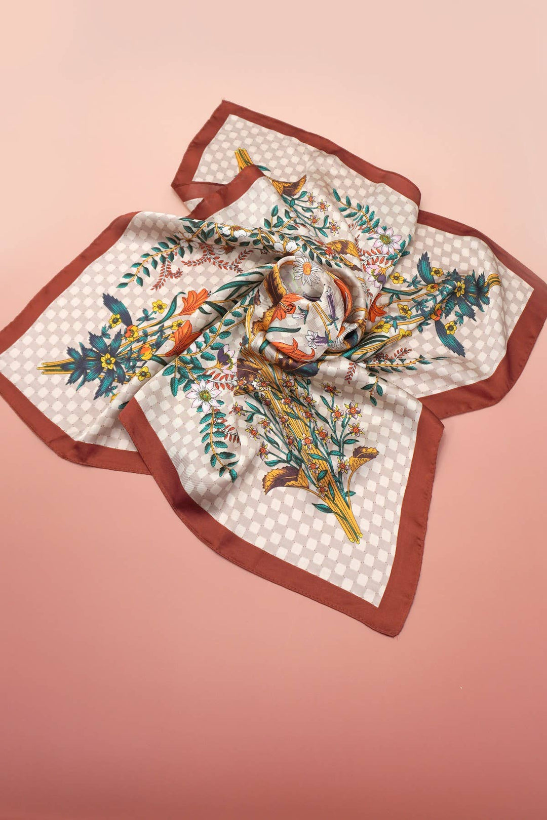 Brown Print Bandana Scarf