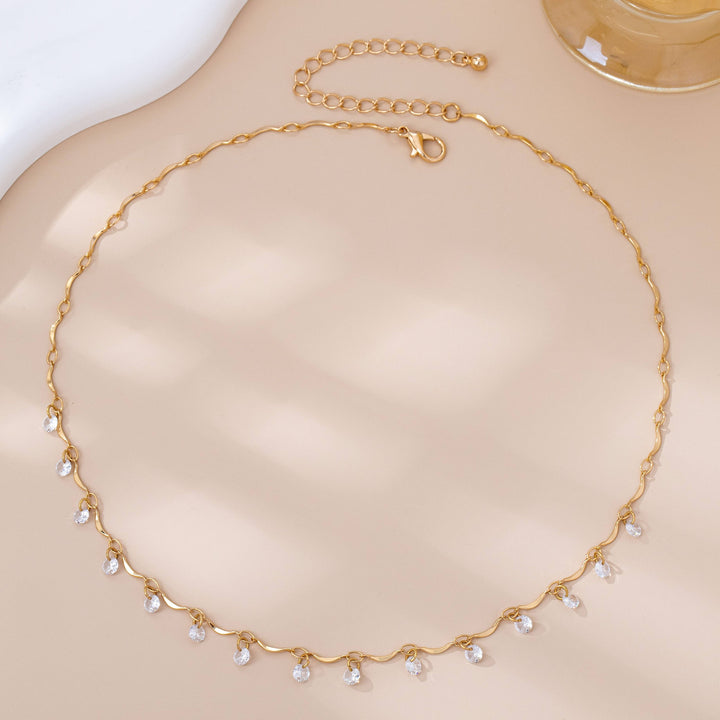 Crystal Rhinestone Station Necklace