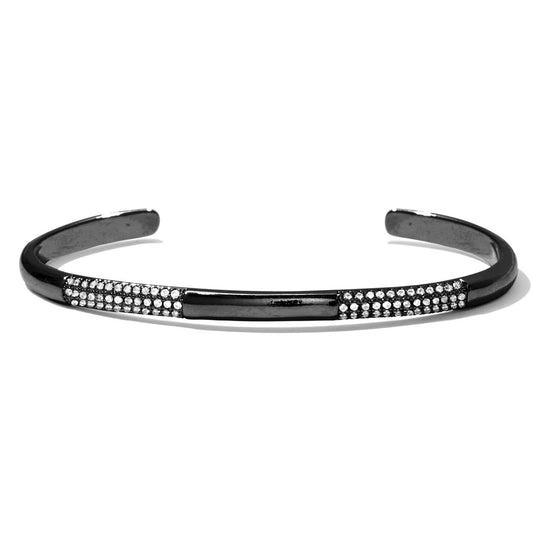 Simple Cuff with CZ Accents: Gunmetal