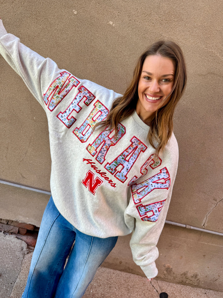 Nebraska Quilted Grey Fleece
