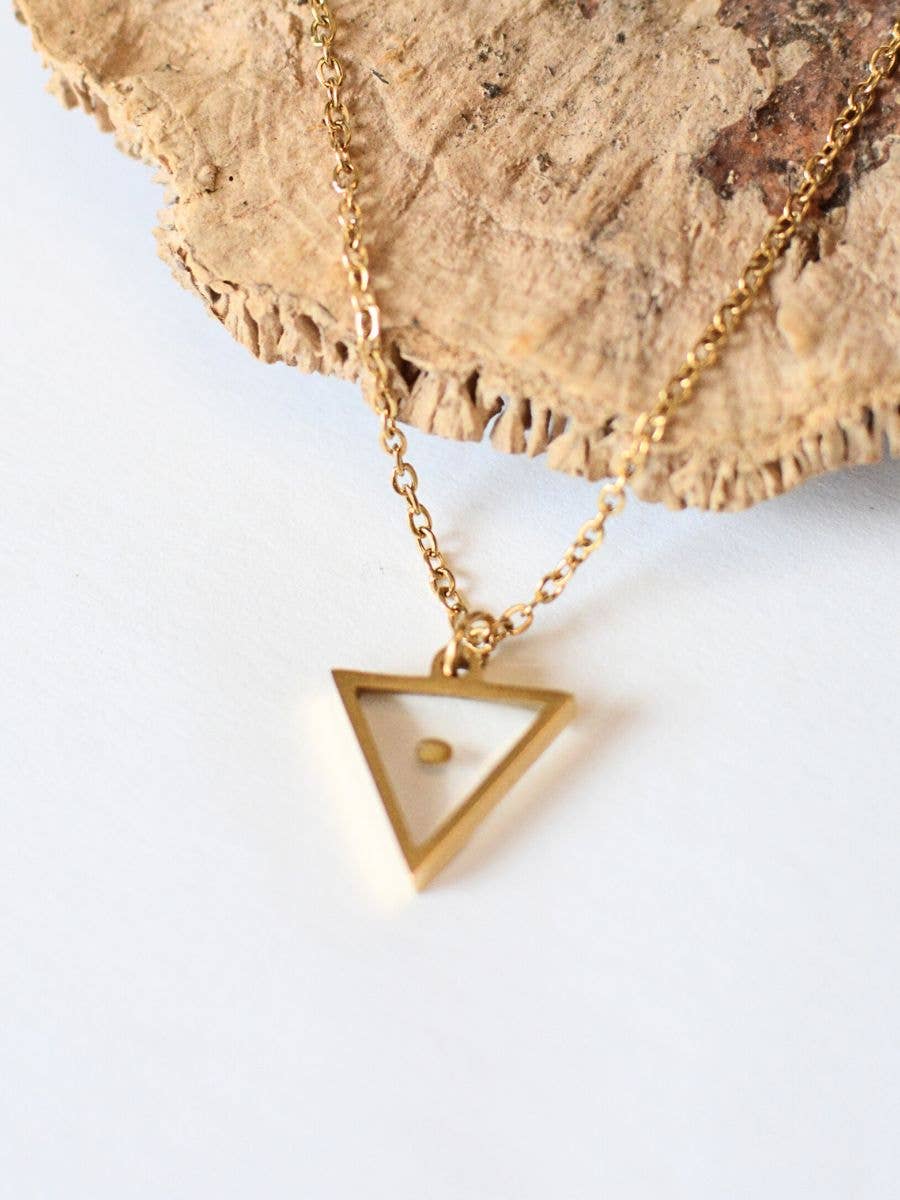 Mustard Seed Triangle Necklace