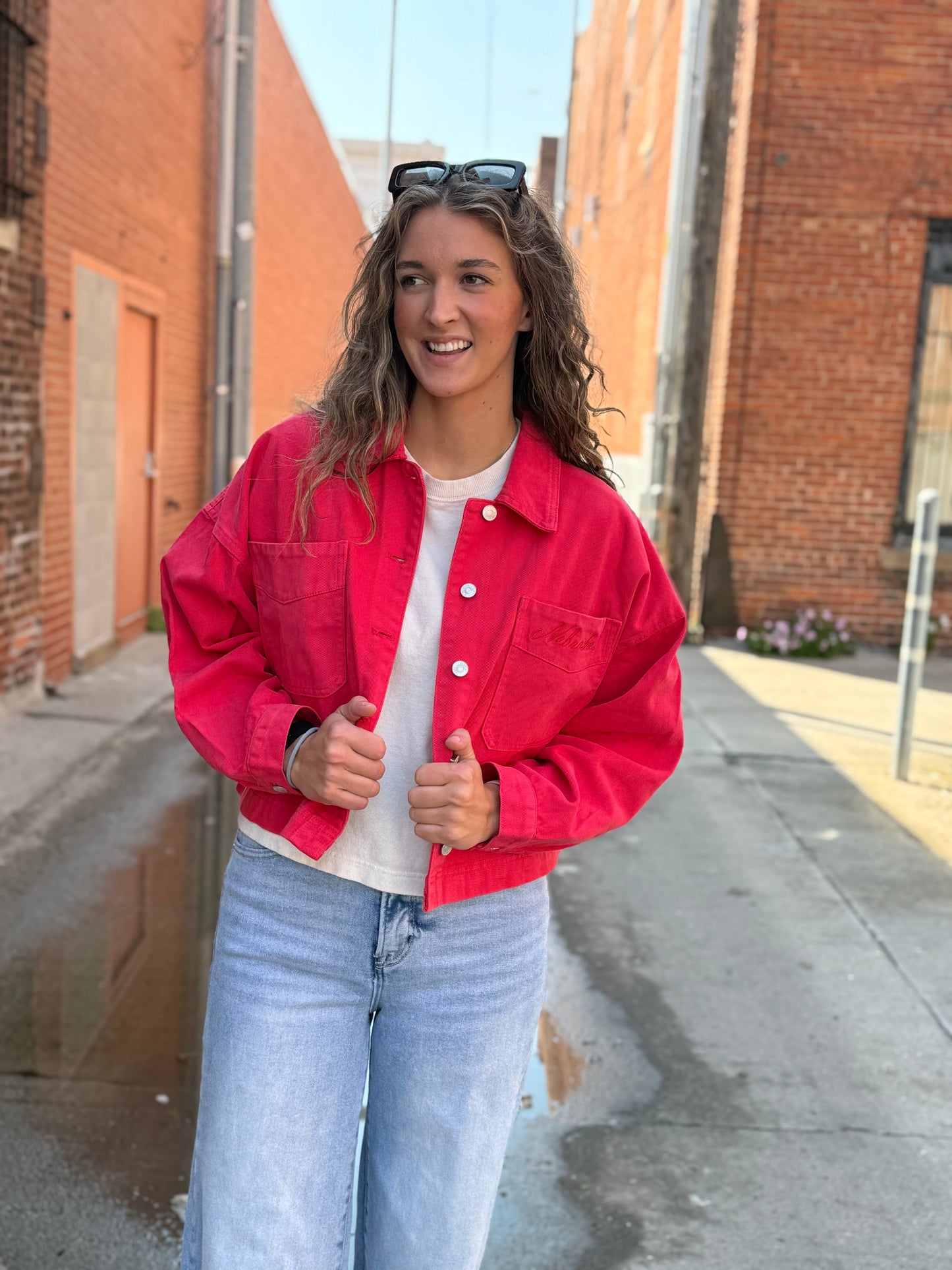 Red Huskers Denim Jacket