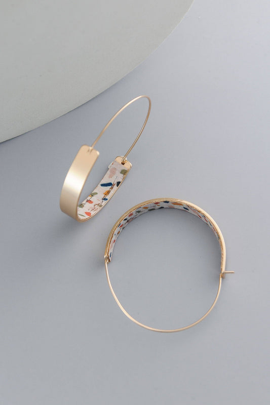 CONFETTI PRINT HOOP EARRINGS