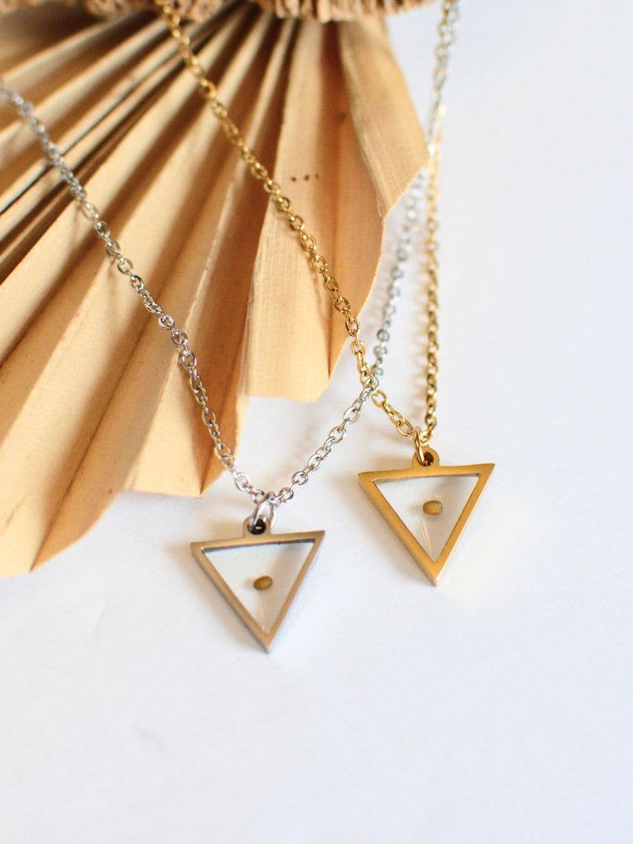 Mustard Seed Triangle Necklace