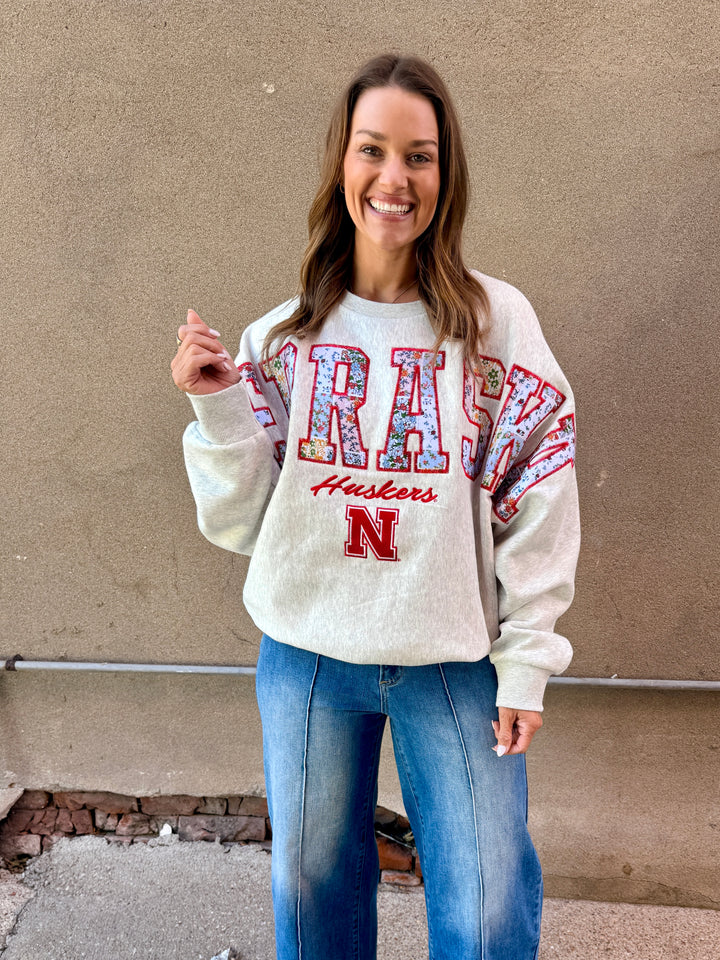 Nebraska Quilted Grey Fleece