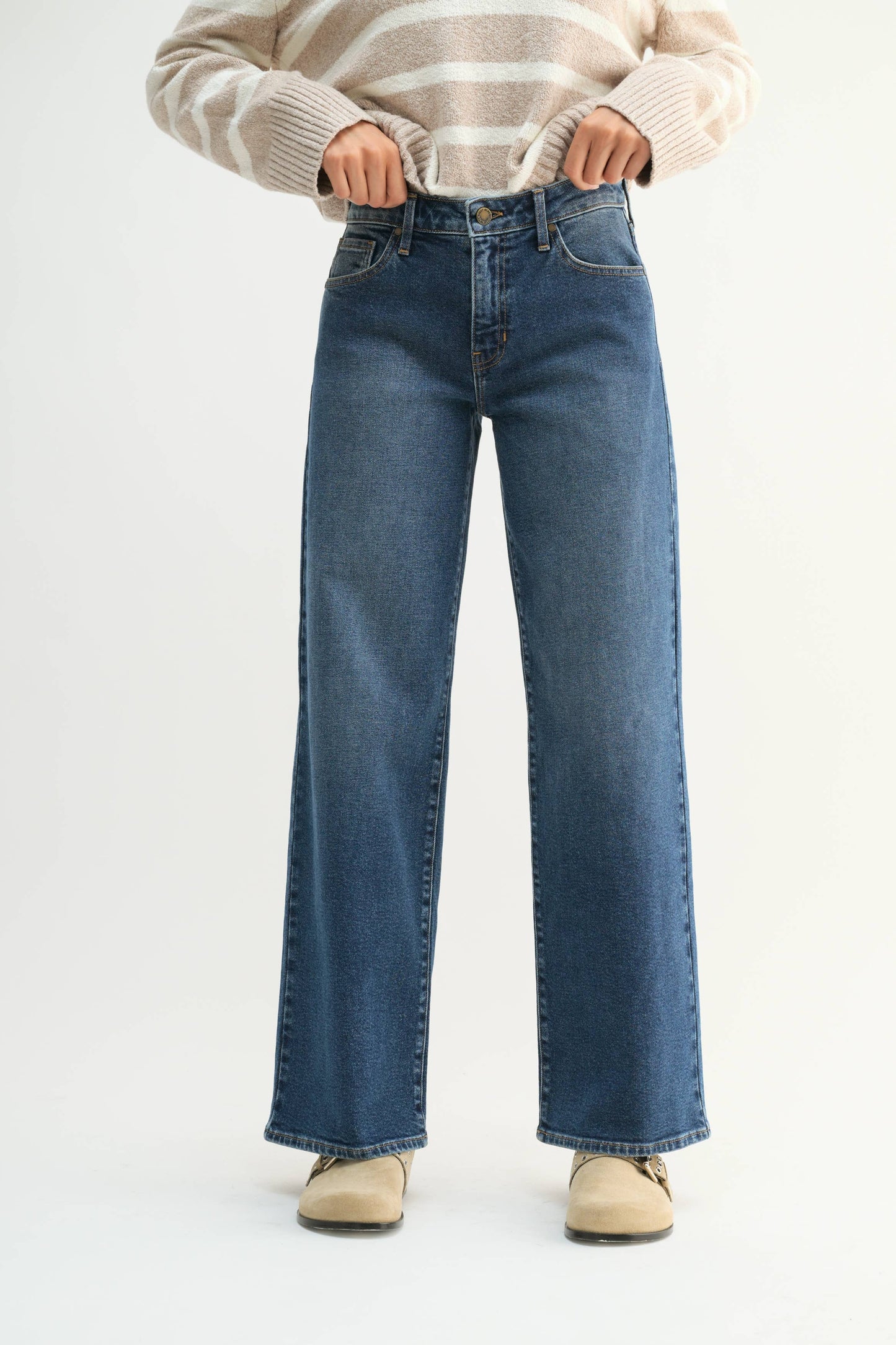 Just Black Denim - Mid Rise Slim Wide Leg