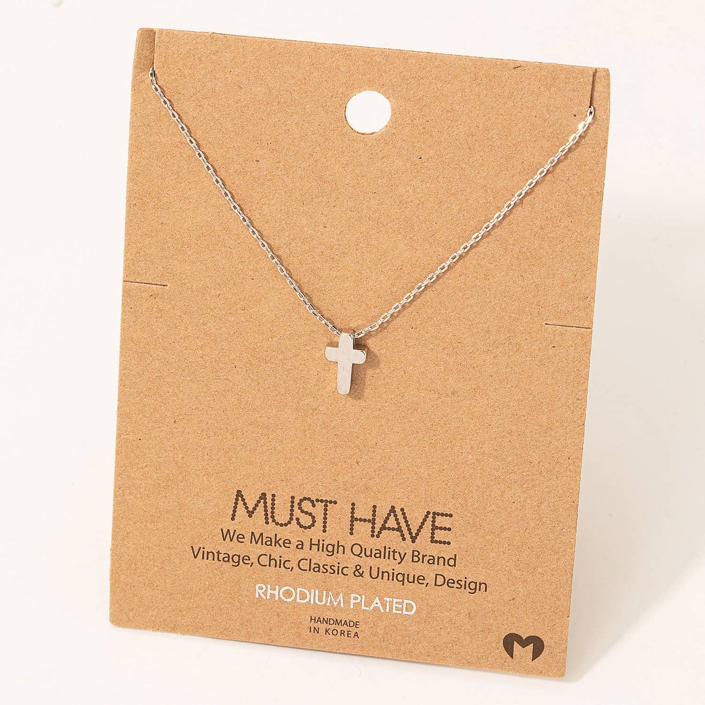 Dainty Mini Cross Pendant Necklace: Rose Gold