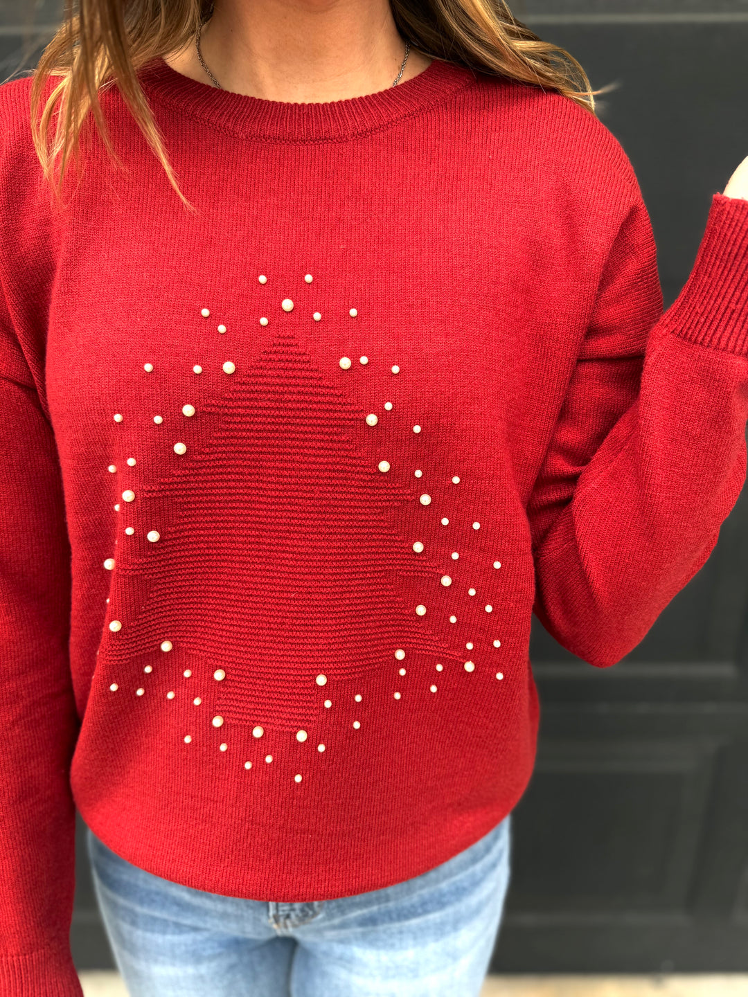 Pearl Christmas Tree Pullover