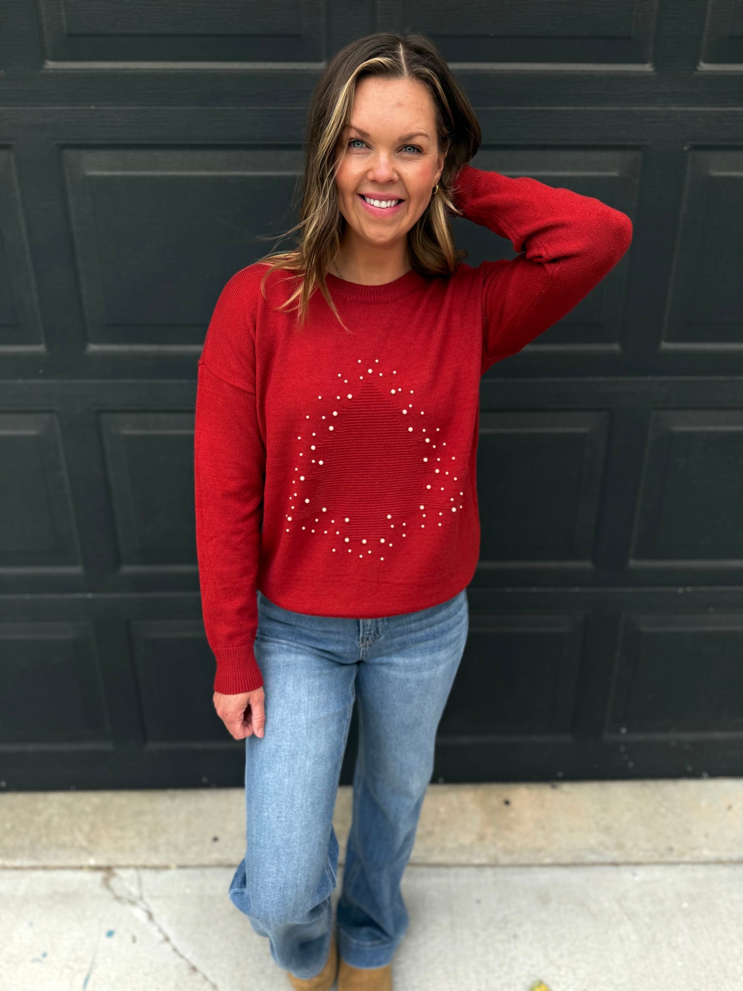 Pearl Christmas Tree Pullover