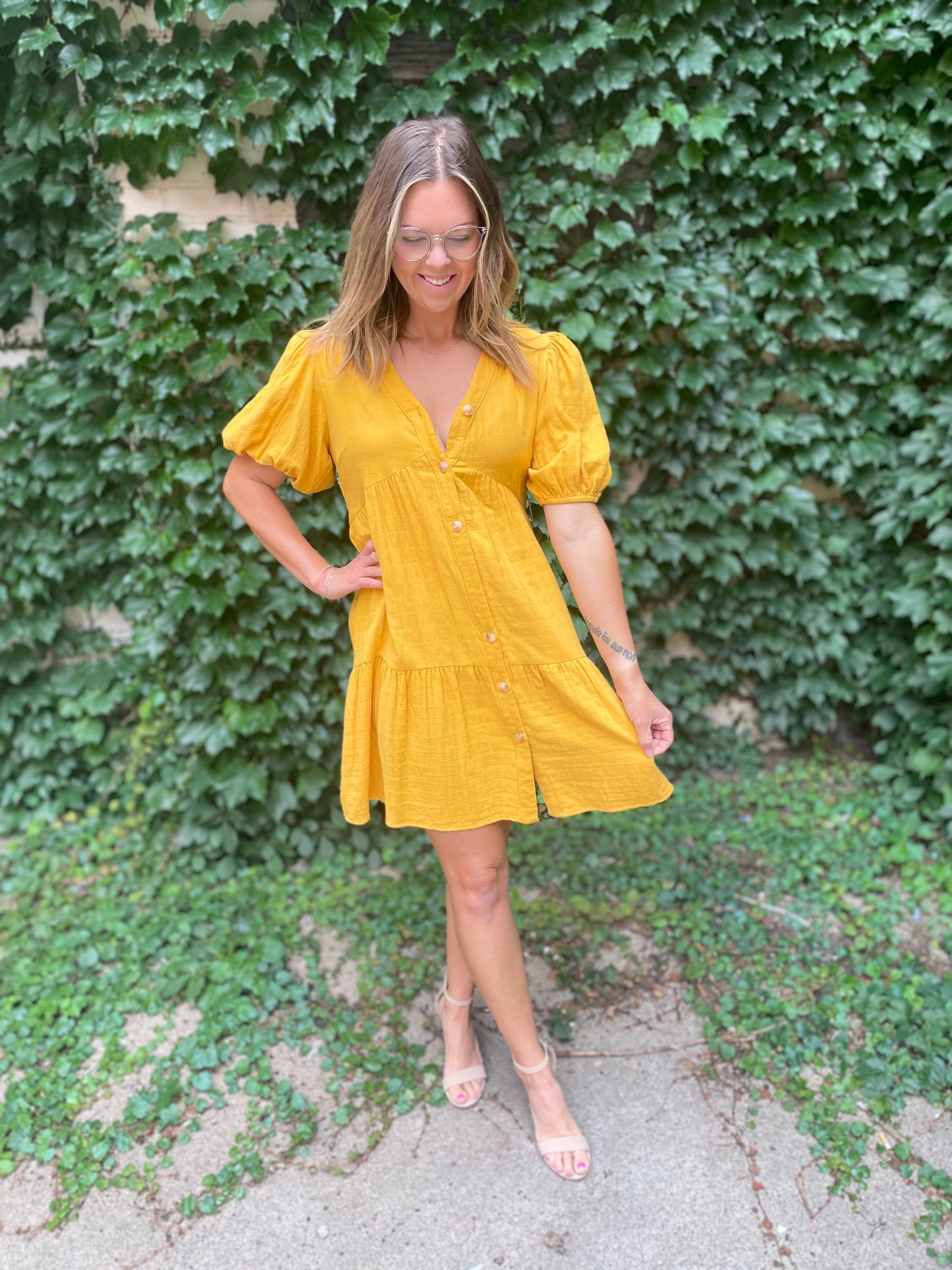 Cindy Dress Mustard