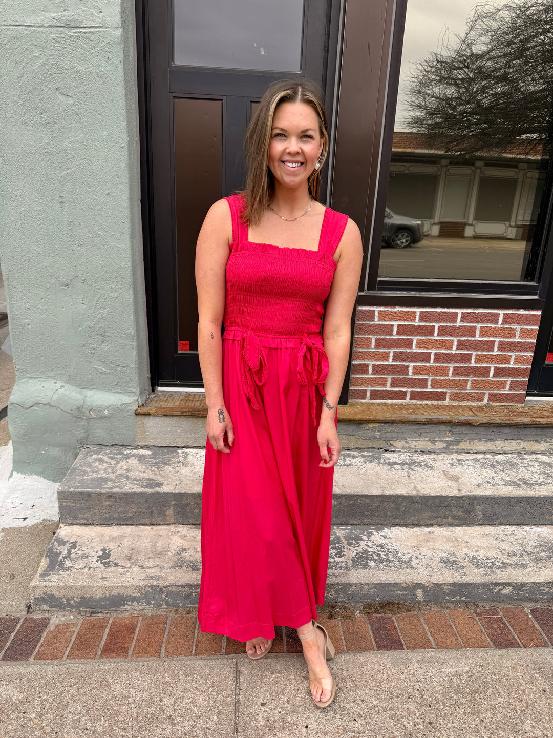 Bow &amp; Bloom Dress - Fuschia