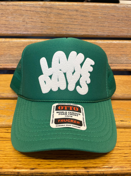 Lake Days Green Trucker Hat