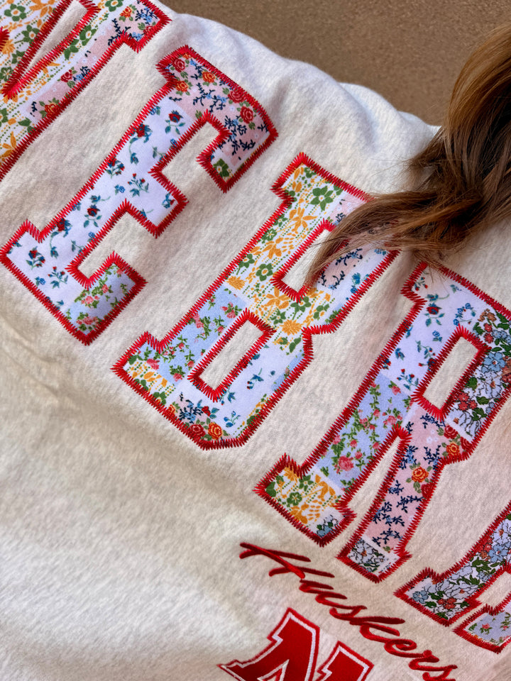 Nebraska Quilted Grey Fleece