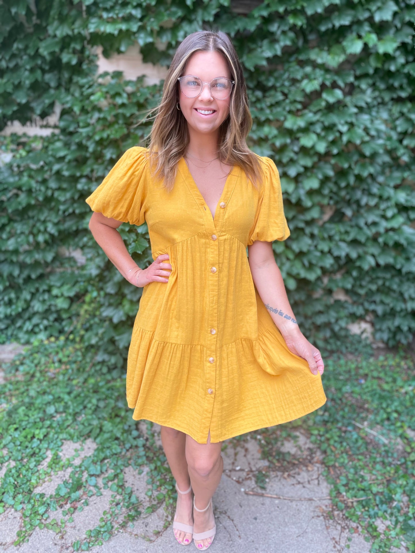 Cindy Dress Mustard