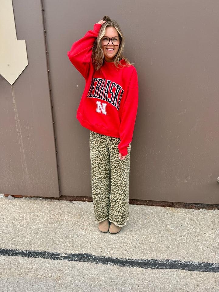 Mock Neck Red Nebraska