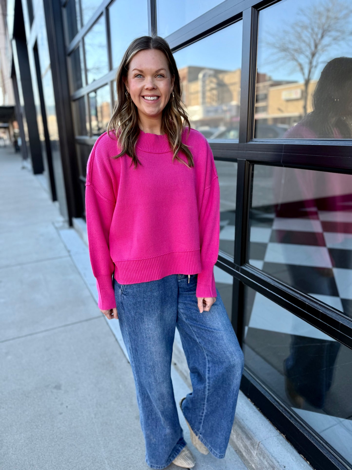 The Jackson Long Sleeve - Fuchsia