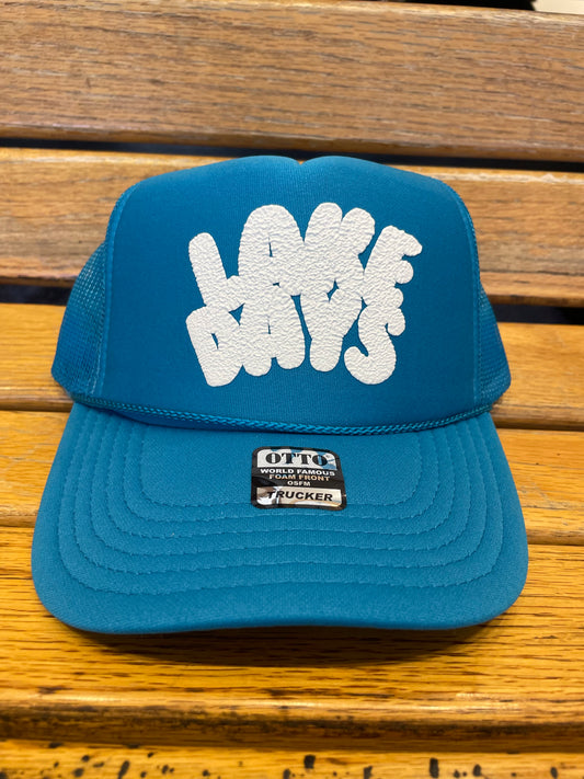 Lake Days Teal Trucker Hat