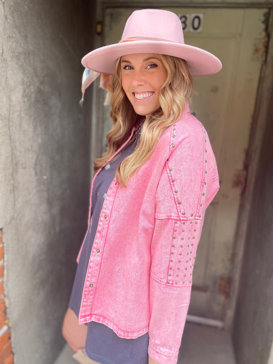 Studded Jacket - Pink