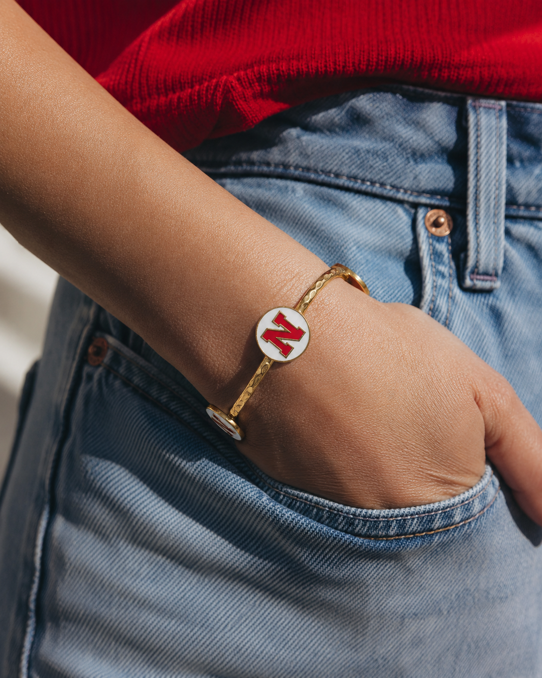 Nebraska Cornhuskers Enamel Claudia Bangle in Scarlet