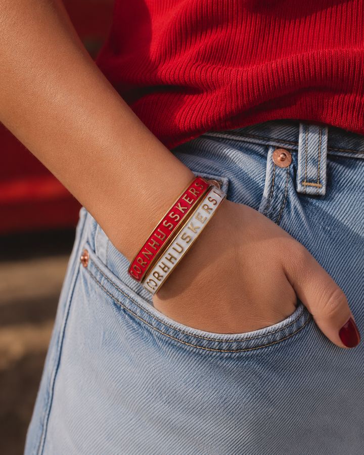 Nebraska Cornhuskers Enamel Hinge Bangle
