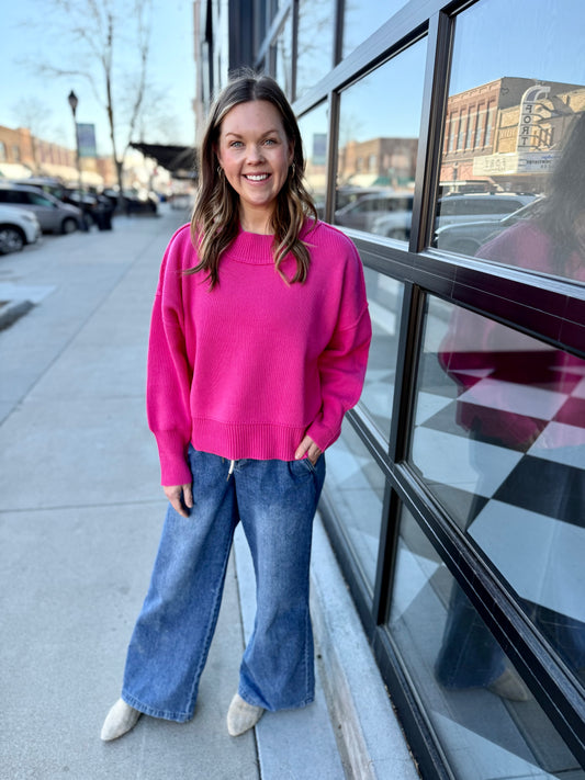 The Jackson Long Sleeve - Fuchsia