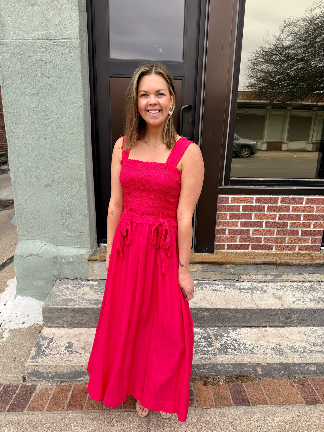 Bow &amp; Bloom Dress - Fuschia