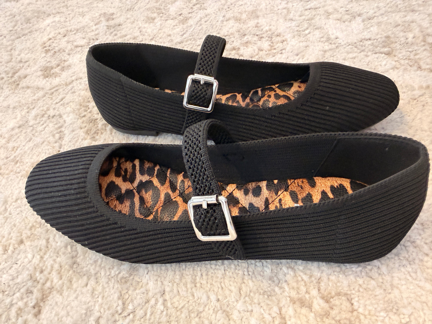 Brita Ballerina Flat Black Knit