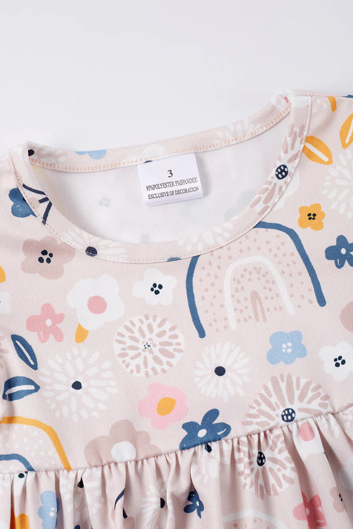 Rianbow Floral Kids Dress