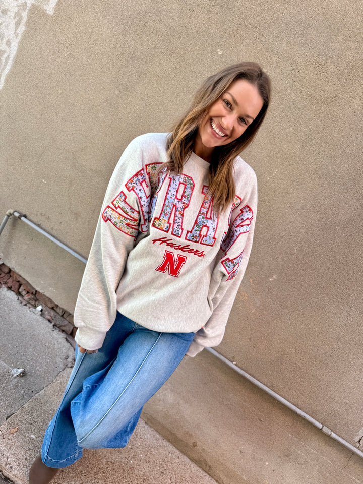 Nebraska Quilted Grey Fleece