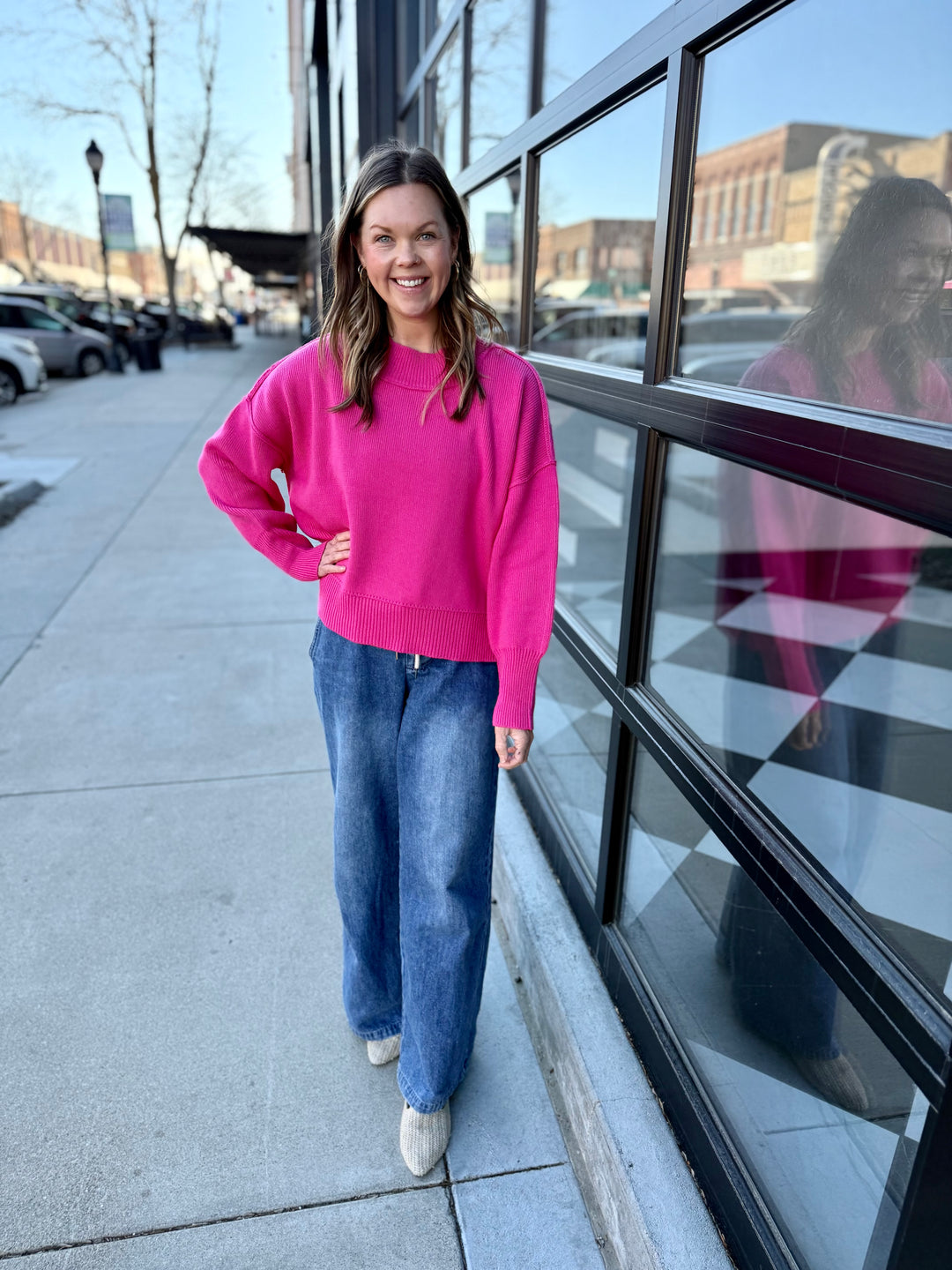 The Jackson Long Sleeve - Fuchsia