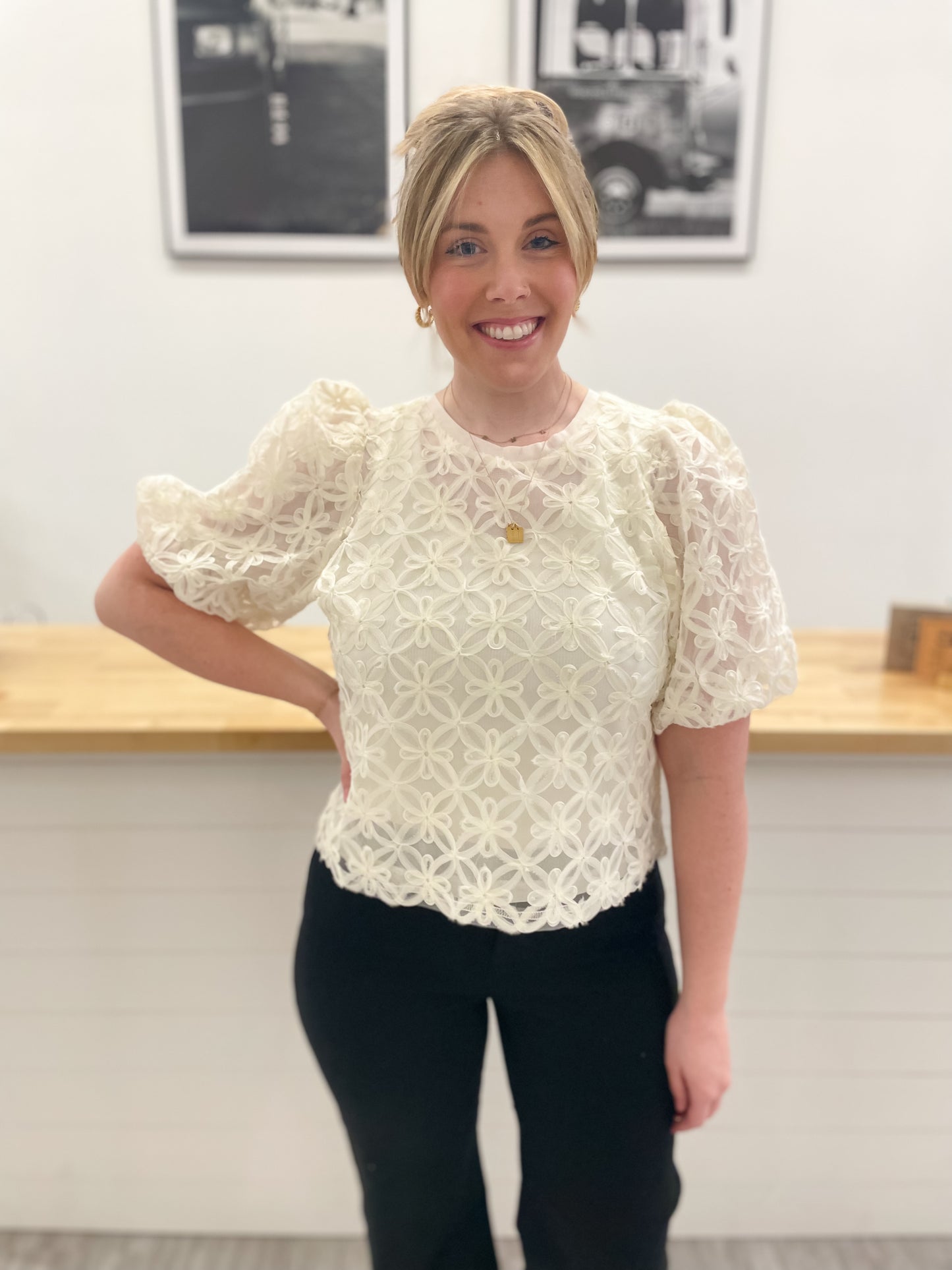 Lace Puff Perfection Top