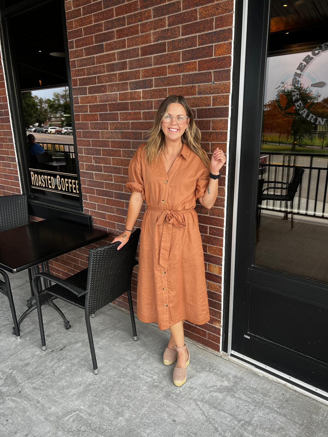 Rust Button Down Dress