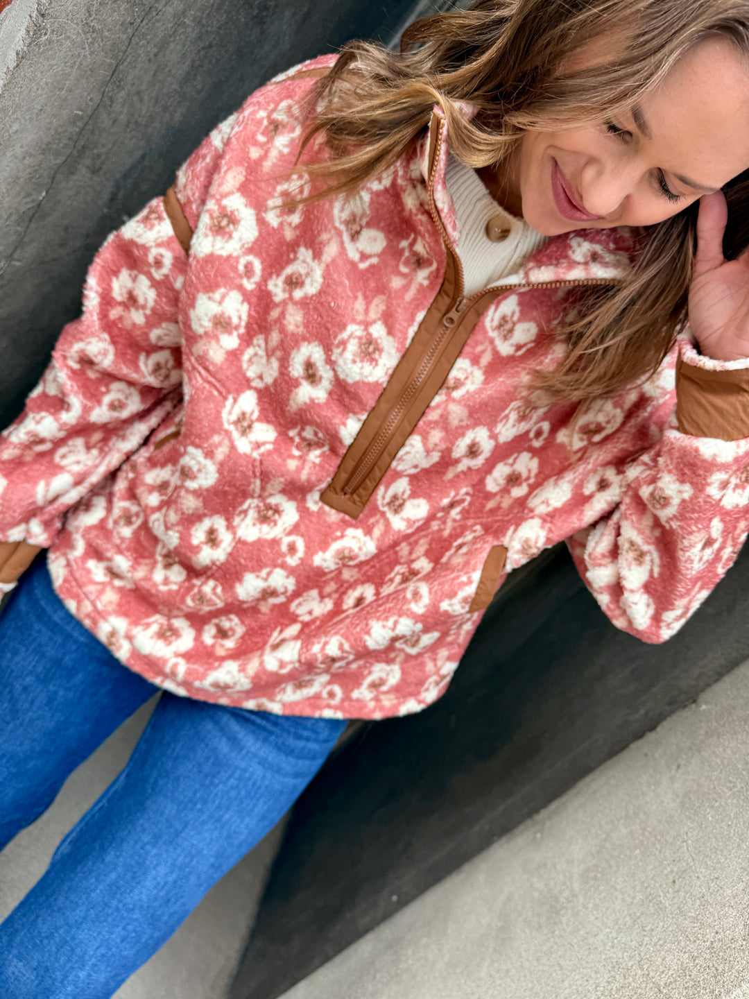 The Vintage Garden Pullover - Rust Floral