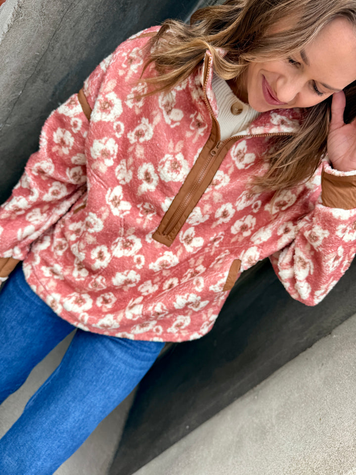 The Vintage Garden Pullover - Rust Floral