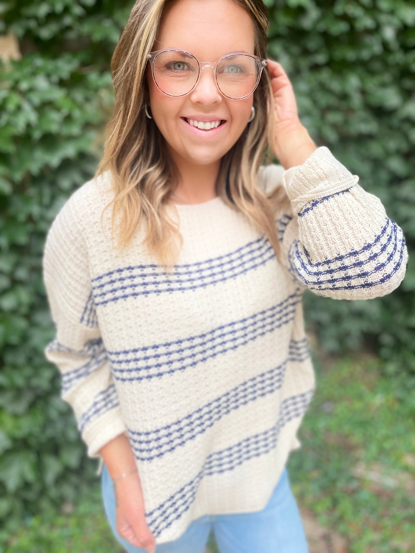 Navy Striped Sweater